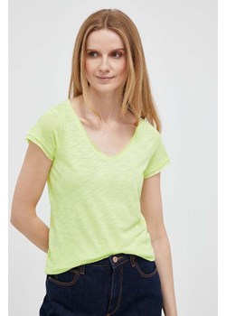 Sisley t-shirt damski kolor żółty ze sklepu ANSWEAR.com w kategorii Bluzki damskie - zdjęcie 158038179
