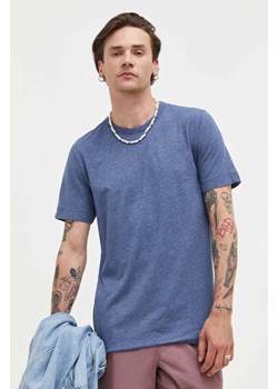 Abercrombie &amp; Fitch t-shirt męski kolor niebieski melanżowy ze sklepu ANSWEAR.com w kategorii T-shirty męskie - zdjęcie 158050558