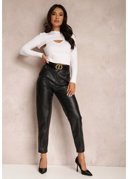 Czarne Spodnie Physatheis ze sklepu Renee odzież w kategorii Spodnie damskie - zdjęcie 158050856