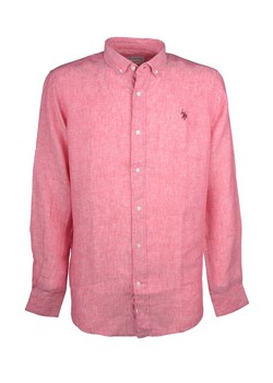 U.S. Polo Assn. Lniana koszula - Regular fit - w kolorze jasnoróżowym ze sklepu Limango Polska w kategorii Koszule męskie - zdjęcie 158056035