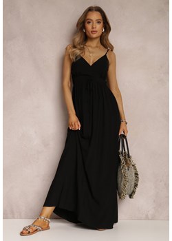 Czarna Sukienka z Wiskozy Anomaria ze sklepu Renee odzież w kategorii Sukienki - zdjęcie 158058687