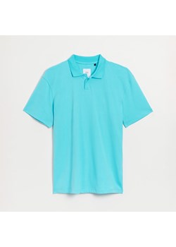 Błękitna koszulka polo z gładkiej dzianiny - Niebieski ze sklepu House w kategorii T-shirty męskie - zdjęcie 158448667