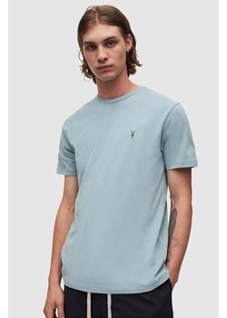 AllSaints t-shirt bawełniany kolor niebieski gładki ze sklepu ANSWEAR.com w kategorii T-shirty męskie - zdjęcie 158457258