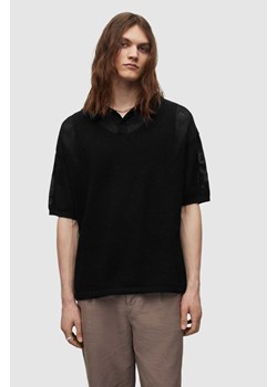 AllSaints polo bawełniane kolor czarny gładki ze sklepu ANSWEAR.com w kategorii T-shirty męskie - zdjęcie 158457468