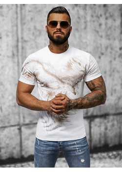 T-shirt męski slimfit biały OZONEE NB/MT3039 ze sklepu ozonee.pl w kategorii T-shirty męskie - zdjęcie 158458337
