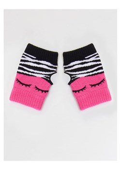 Denokids Ocieplacze &quot;Zebra&quot; w kolorze czarno-biało-różowym ze sklepu Limango Polska w kategorii Rękawiczki dziecięce - zdjęcie 158468498