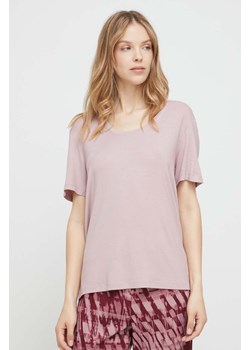 Calvin Klein Underwear t-shirt lounge kolor różowy ze sklepu ANSWEAR.com w kategorii Bluzki damskie - zdjęcie 158476046