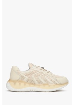 ES 8: Damskie sneakersy w kolorze beżowym z siateczką ze sklepu Estro w kategorii Buty sportowe damskie - zdjęcie 158480048