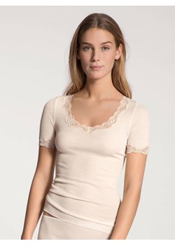 Koszulka damska wełniana Calida kremowa 14990 ze sklepu piubiu_pl w kategorii Bluzki damskie - zdjęcie 158480536