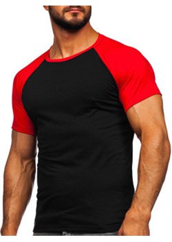 Czarno-czerwony t-shirt męski Denley 8T82 ze sklepu Denley w kategorii T-shirty męskie - zdjęcie 158494247