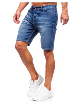 Granatowe krótkie spodenki jeansowe Denley 0423 ze sklepu Denley w kategorii Spodenki męskie - zdjęcie 158494278