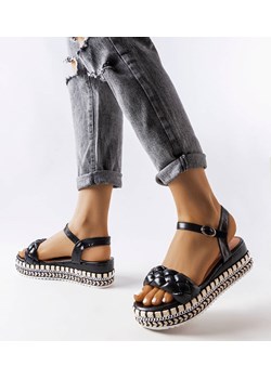 Czarne sandały na platformie Katrin ze sklepu gemre w kategorii Sandały damskie - zdjęcie 158497387