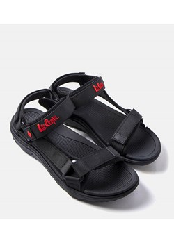 Czarne sportowe sandały na rzepy LCW-34-0960M ze sklepu gemre w kategorii Buty sportowe męskie - zdjęcie 158498239