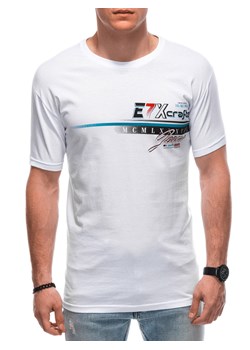 T-shirt męski z nadrukiem 1838S - biały ze sklepu Edoti w kategorii T-shirty męskie - zdjęcie 158504648