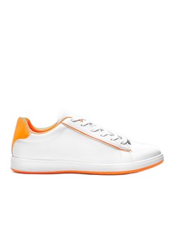 Białe tenisówki damskie Neon Orange Carol ze sklepu ButyModne.pl w kategorii Buty sportowe damskie - zdjęcie 158514456