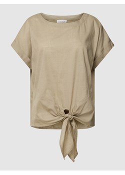 Bluzka z bawełny z wiązanym detalem ze sklepu Peek&Cloppenburg  w kategorii Bluzki damskie - zdjęcie 158542949