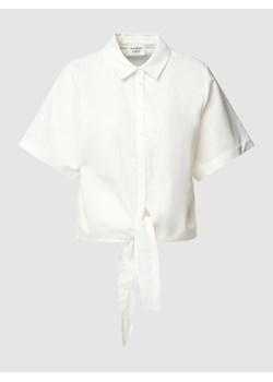 Bluzka z dodatkiem lnu i wiązaniem model ‘Bois’ ze sklepu Peek&Cloppenburg  w kategorii Koszule damskie - zdjęcie 158546369