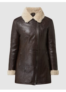 Płaszcz skórzany z podszewką ze sztucznego kożuszka ze sklepu Peek&Cloppenburg  w kategorii Płaszcze damskie - zdjęcie 158601678