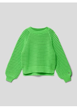 Sweter z dzianiny z fakturowanym wzorem model ‘CROCHET’ ze sklepu Peek&Cloppenburg  w kategorii Swetry dziewczęce - zdjęcie 158674237