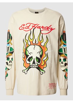 Bluzka z długim rękawem z nadrukowanym motywem ze sklepu Peek&Cloppenburg  w kategorii T-shirty męskie - zdjęcie 158754566