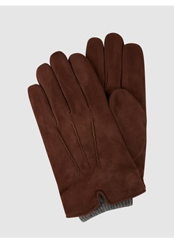 Rękawiczki ze skóry welurowej model ‘Cortado’ ze sklepu Peek&Cloppenburg  w kategorii Rękawiczki męskie - zdjęcie 158799716