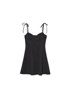 Cropp - Czarna sukienka mini z wiązanymi ramiączkami - czarny ze sklepu Cropp w kategorii Sukienki - zdjęcie 158826589