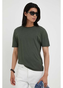 American Vintage t-shirt bawełniany kolor zielony gładki ze sklepu ANSWEAR.com w kategorii T-shirty męskie - zdjęcie 158827145