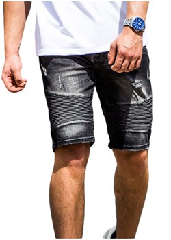 Czarne męskie spodenki jeansowe Recea ze sklepu Recea.pl w kategorii Spodenki męskie - zdjęcie 158828726