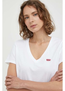 Levi&apos;s t-shirt bawełniany 2-pack kolor biały ze sklepu ANSWEAR.com w kategorii Bluzki damskie - zdjęcie 158842839