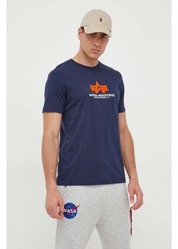 Alpha Industries t-shirt bawełniany kolor granatowy z aplikacją ze sklepu ANSWEAR.com w kategorii T-shirty męskie - zdjęcie 158842898