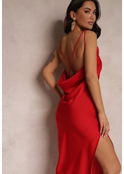 Czerwona Sukienka Maxi z Odkrytymi Plecami z Rozcięciem na Dole Zirthi ze sklepu Renee odzież w kategorii Sukienki - zdjęcie 158852996