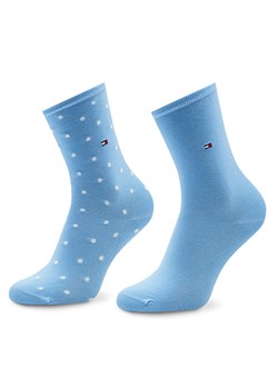 Zestaw 2 par wysokich skarpet damskich Tommy Hilfiger 100001493 Light Blue 024 ze sklepu eobuwie.pl w kategorii Skarpetki damskie - zdjęcie 158856119