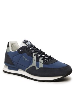 Sneakersy Pepe Jeans Britt Man Print PMS30852 Navy 595 ze sklepu eobuwie.pl w kategorii Buty sportowe męskie - zdjęcie 158860558