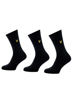 Zestaw 3 par wysokich skarpet męskich Lyle & Scott Hamilton LS-SPRT-SK-502-2223 Black 5074 ze sklepu eobuwie.pl w kategorii Skarpetki męskie - zdjęcie 158867179