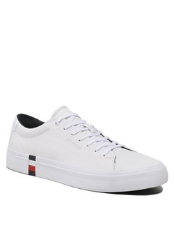 Sneakersy Tommy Hilfiger Modern Vulc Corporate Leather FM0FM04351 White YBR ze sklepu eobuwie.pl w kategorii Buty sportowe męskie - zdjęcie 158888735