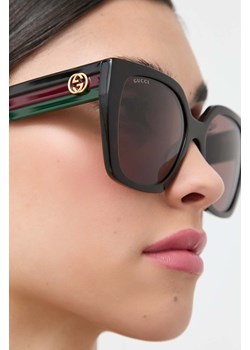 Gucci okulary przeciwsłoneczne damskie kolor brązowy ze sklepu ANSWEAR.com w kategorii Okulary przeciwsłoneczne damskie - zdjęcie 158965895