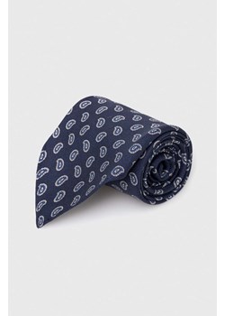 Polo Ralph Lauren krawat jedwabny kolor granatowy ze sklepu ANSWEAR.com w kategorii Krawaty - zdjęcie 158966275