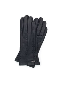 Damskie rękawiczki skórzane z ozdobnymi przeszyciami czarne ze sklepu WITTCHEN w kategorii Rękawiczki damskie - zdjęcie 158969807