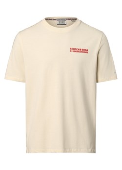 Scotch & Soda T-shirt męski Mężczyźni Bawełna beżowy nadruk ze sklepu vangraaf w kategorii T-shirty męskie - zdjęcie 158972137