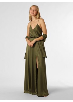 Unique Damska sukienka wieczorowa z etolą Kobiety Sztuczne włókno khaki jednolity ze sklepu vangraaf w kategorii Sukienki - zdjęcie 158972198