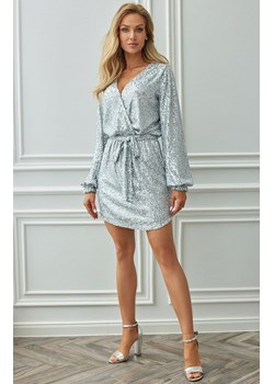 GLOSS Sukienka mini z cekinami w kolorze srebrnym, Kolor srebrny, Rozmiar S/M, PRIMODO ze sklepu Primodo w kategorii Sukienki - zdjęcie 158977395