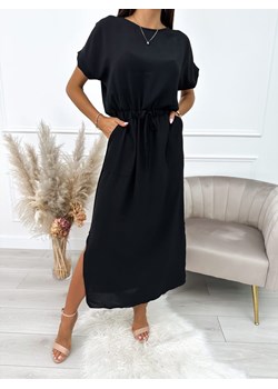 Czarna Sukienka z Kieszonkami ze sklepu ModnaKiecka.pl w kategorii Sukienki - zdjęcie 158977629