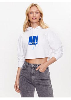 Karl Lagerfeld Jeans Bluza 231J1802 Biały Cropped Fit ze sklepu MODIVO w kategorii Bluzy damskie - zdjęcie 158999487
