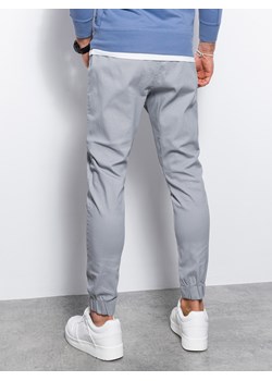 Spodnie męskie materiałowe JOGGERY - szare V2 P885 ze sklepu ombre w kategorii Spodnie męskie - zdjęcie 159000355