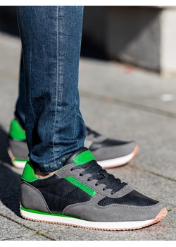Buty męskie sneakersy - zielone V2 T310 ze sklepu ombre w kategorii Buty sportowe męskie - zdjęcie 159002299