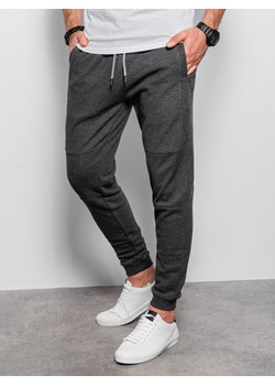 Spodnie męskie dresowe joggery - grafitowe V3 P1036 ze sklepu ombre w kategorii Spodnie męskie - zdjęcie 159002858