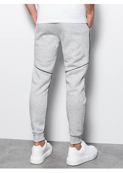 Spodnie męskie dresowe joggery z kontrastowymi elementami - szary melanż V5 OM-PASK-22FW-001 ze sklepu ombre w kategorii Spodnie męskie - zdjęcie 159003266