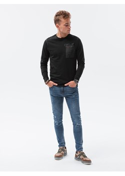 Longsleeve męski z kieszonką - czarny V6 L130 ze sklepu ombre w kategorii T-shirty męskie - zdjęcie 159004345