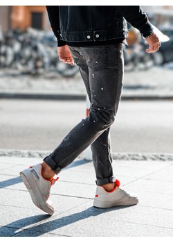Spodnie męskie jeansowe SKINNY FIT - czarne V1 P1063 ze sklepu ombre w kategorii Jeansy męskie - zdjęcie 159004625