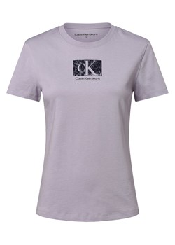 Calvin Klein Jeans T-shirt damski Kobiety Bawełna bzowy nadruk ze sklepu vangraaf w kategorii Bluzki damskie - zdjęcie 159012629